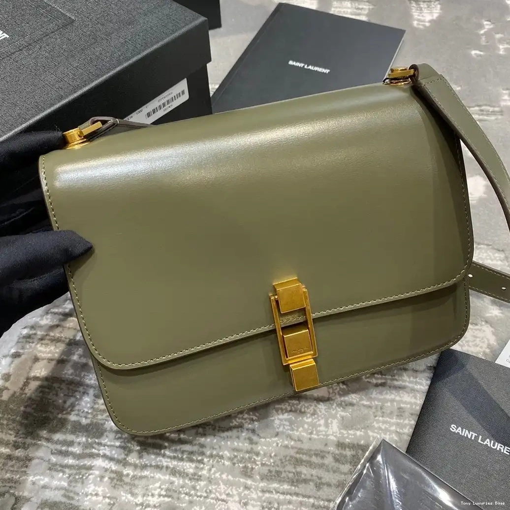 Tony Luxuries LEATHER SATCHEL YSL SMOOTH IN LOULOU CARRE 0528